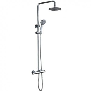 Coluna de duche extensível termostática cromada