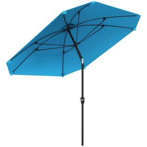 Chapéu de sol poliéster, alumínio e fibra de vidro color azul