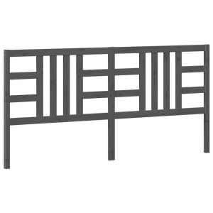 vidaXL cabecero de cama madera maciza de pino gris 206x4x100 cm