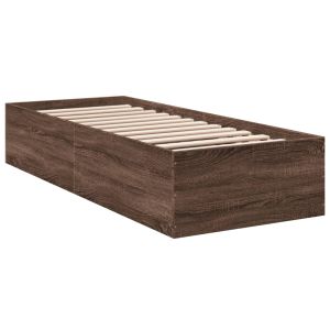 vidaXL estructura de cama sin colchón madera marrón roble 75x190 cm
