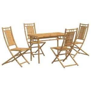 vidaXL juego de comedor de jardín 5 piezas bambú