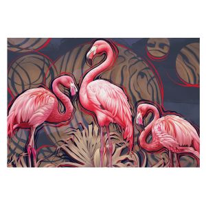 Papel de parede non-woven 250x250 flamingos cor-de-rosa tulup