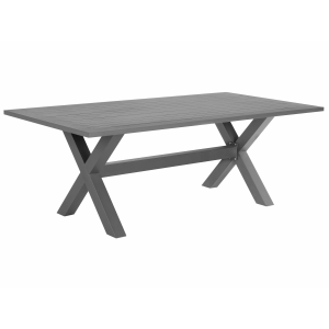 Mesa de refeição de jardim cascais 200 cm 105 cm metal cinzento