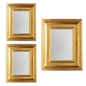 Dekoarte - conjunto de 3 espelhos decorativos com moldura vintage dourado