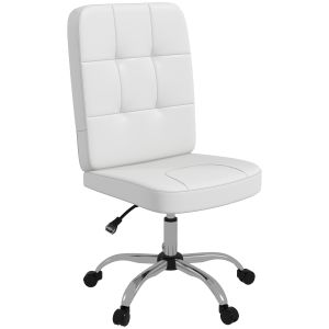 Cadeira de escritório PVC, espuma, aço e placa multicamadas branco