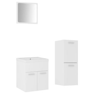 Conjunto de móveis de casa de banho contraplacado branco