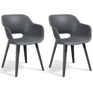 Keter cadeiras de exterior akola 2 pcs cinzento
