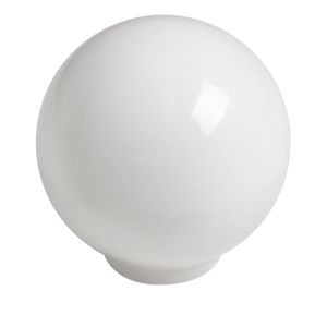 Puxador esfera de abs 34mm branco brilhante, lote com 50