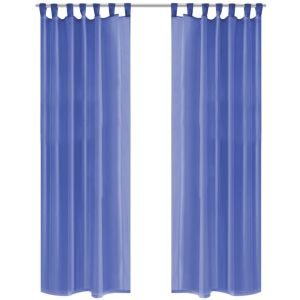 Cortinas em voile 2 pcs 140x245 cm azul real