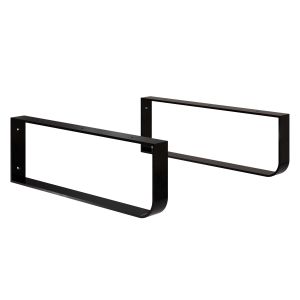 Conjunto de 2 suportes de fixaçãos preto mate para tampo de lavatório