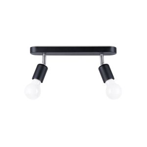 Lámpara de techo fornes 2 negro acero 33x13.5x6cm