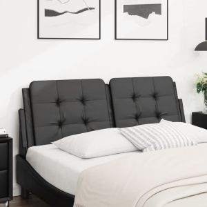 Almofadão de cabeceira 120 cm couro artificial preto ptob9501