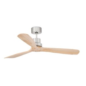 Ventoinha de teto ø1320 mm em aço níquel opaco com 3 pás em pinho
