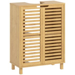 Móvel para lavatório pousar 60x30x80 cm bambu color marrón Homcom