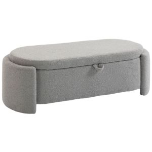 Banco de arrumação 129x48,5x44 cm tecido teddy color gris Homcom