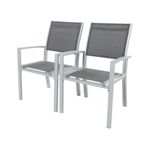 Poltrona para jardim em  alumínio textilene "tropic" - phoenix - cinza escu