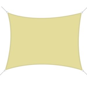 Vela de sombra retangular poliéster cor de areia 400x600 cm