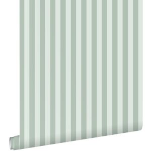 Estahome papel de parede riscas verde acinzentado 53 cm x 10.05 m