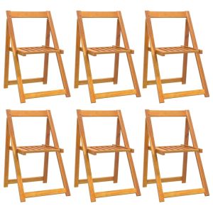 Cadeiras de jardim dobráveis 6 pcs madeira de acácia maciça