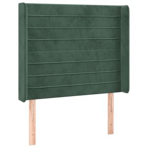 vidaXL cabeceira de veludo com encosto alto verde escuro 83x16x118/128 cm
