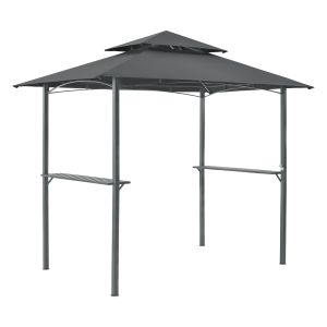 Gazebo parga pavilhão para churrasco 250 x 241 x 151 cm cinzento antracite