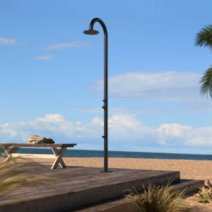 Chuveiro de piscina em aço inoxidável 316l preto curvo sined palau bla