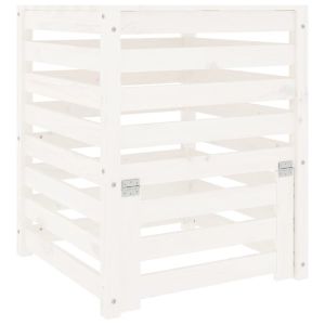 Caixote de compostagem 63,5x63,5x77,5cm pinho maciço branco