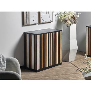 Armário auxiliar, 2 portas, multicolorido, acácia e mdf, 80x40x80 cm.