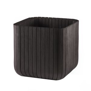 Keter conjunto 2xvaso polyal wood planter 29,5x29,5x29,7cm e 21,5l marrom