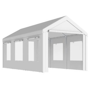 Tenda para garagem 600x295x295 cm aço galvanizado, pe color blanco Outsunny
