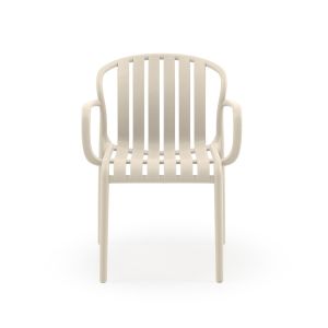 Conjunto de 4 poltronas em pp cor creme, 60x54x79cm