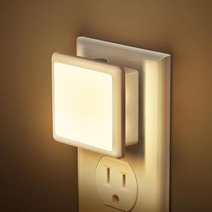 Luz noturna LED com sensor branco