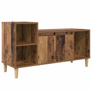 Móvel de tv - helloshop26 - 100 x 35 x 55 cm - 2 portas - madeira antiga -