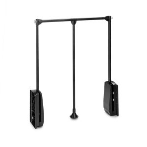 Emuca varão basculante para roupeiro hang, 600 - 830, pintado preto, aço