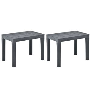 vidaXL bancos de jardín 2 unidades plástico gris antracita