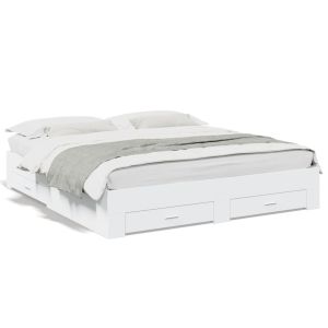 Cama c/ gavetas 200x200cm derivados madeira branco