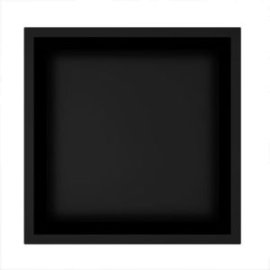 Kibath nicho quadrado embutido, 30x30, em preto fosco, de aço inoxidável