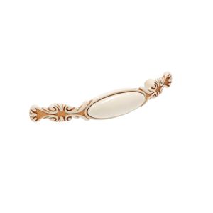 Puxador para móveis zamac e porcelana 96 mm lote  6