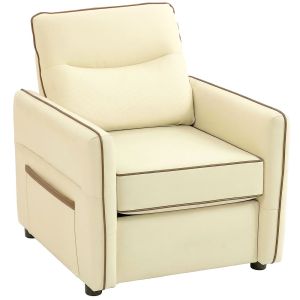 Poltrona 80x81x80 cm couro pu color beige Homcom, casa - poltronas