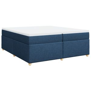 vidaXL cama box spring con colchón tela azul 200x200 cm