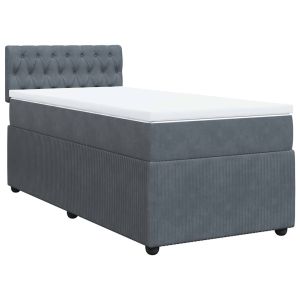 vidaXL cama box spring con colchón terciopelo gris oscuro 80x200 cm