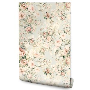 Papel de parede rosas flores natureza retro para quarto decoração moderna