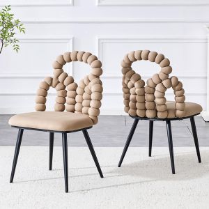 Cadeiras de sala de jantar,camel,2 peças