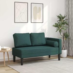Chaise lounge com almofadões tecido verde-escuro wf761991