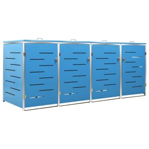 Abrigo quádruplo para caixotes do lixo 276,5x77,5x112,5 cm aço