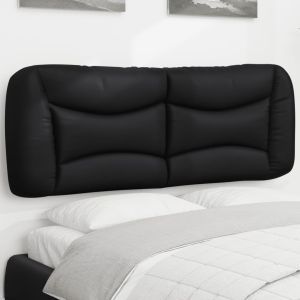 Almofadão de cabeceira 140 cm couro artificial preto ptob3713