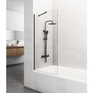 Painel fixo de banheira screen 150x85cm titânio + braço ajustável