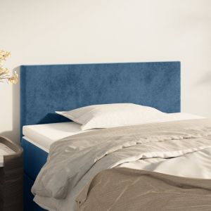 Cabeceira de cama veludo 100x5x78/88 cm azul-escuro ptob6879