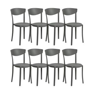 Conjunto de 8 cadeiras de jantar vieste cinzento escuro