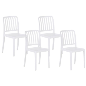 Conjunto de 4 cadeiras de jardim sersale material sintético branco